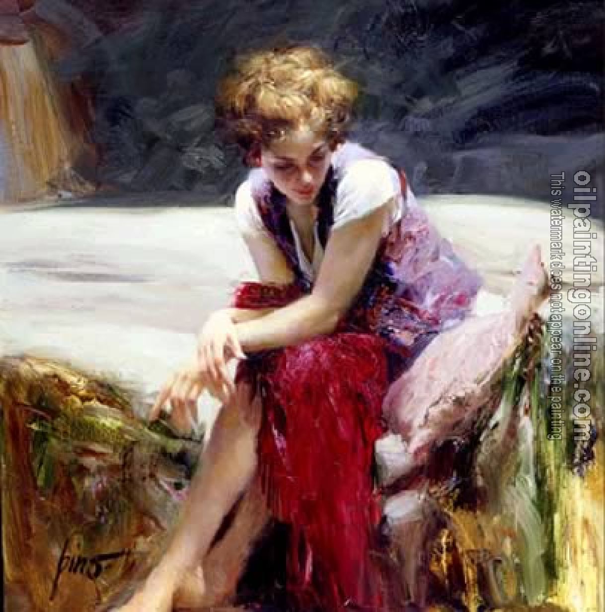 Pino Daeni - Impression oil painting.